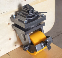 Roue pivotante robuste pour conteneur de 8 tonnes, 8 pouces (150 mm) de large, en PU jaune avec frein et blocage de direction