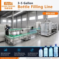 Ligne de remplissage d'eau automatique 600BPH pour bouteilles de 3 à 5 gallons, système d'embouteillage clé en main haute vitesse pour usine d'eau purifiée, approvisionnement direct usine