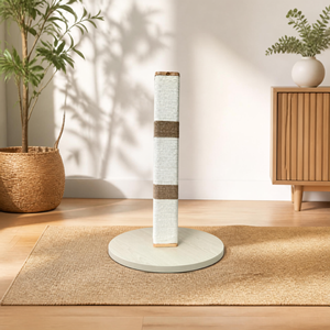 Tour à gratter élégante pour chat FEDERAL en bois naturel avec base carrée, colonne en corde de sisal et boule suspendue – Meuble pour animaux de compagnie OEM ODM - Product Image 5