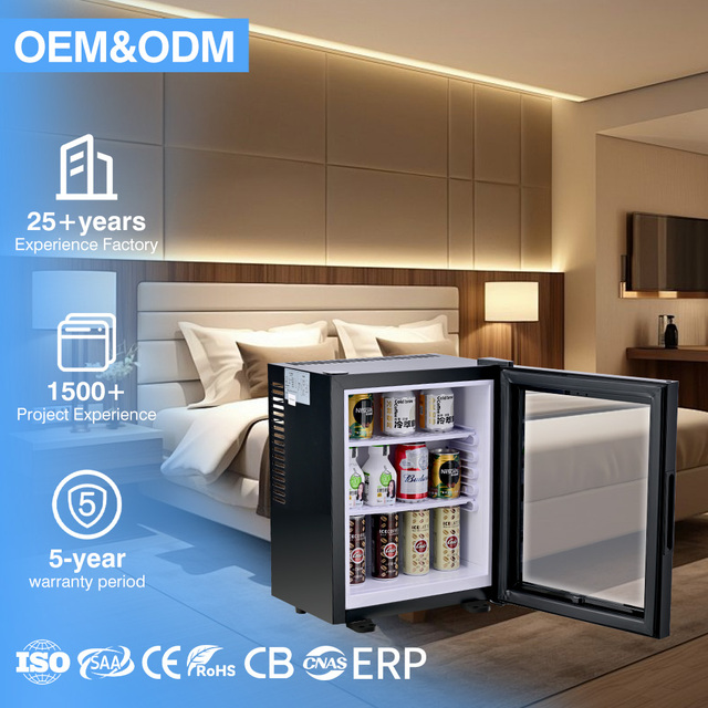 Portable Electric Mini Bar Refrigerator 18L Capacity Energy Efficient Locking Door Customizable Stainless Steel for Hotel Rooms