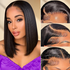 Vente en gros <span class=keywords><strong>Cheveux</strong></span> Bruts Vietnamiens 13x4 Court Bob Lace Front Perruques Cuticule <span class=keywords><strong>Cheveux</strong></span> Alignés Perruque Sans Colle Porter et Aller hd Lace Frontal Perruques - Product Image 5