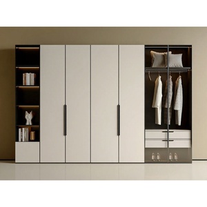 Armoire blanche sur mesure pour chambre à coucher, rangement mural complet du sol au plafond, mobilier moderne minimaliste, grand placard en <span class=keywords><strong>bois</strong></span> à 7 portes - Product Image 1