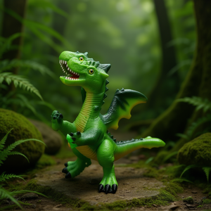 Figurine de dragon en plastique vert pour enfants de 4 à 6 ans, ensemble de jeu de collection avec modèle d'animal dinosaure - Product Image 2