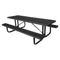 Mesa ADA de malla metálica portátil para restaurante al aire libre con Banco Rectangular con revestimiento termoplástico, mesa de Picnic para Discapacitados de 4 "6" o 8"