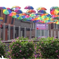 Parapluie droit moderne de mariage en gros 95cm en polyester, parasol personnalisé avec logo, directement de l'usine, tout-en-un