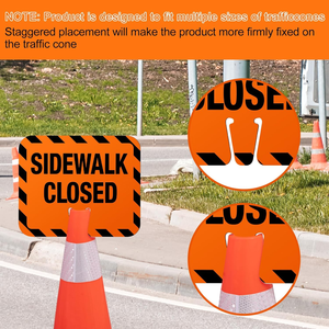 Segnali di Avvertimento Personalizzati in PVC ad Alta Visibilità, Impermeabili e Durevoli, con Pellicola Riflettente di Quarto Grado per Segnaletica di Marciapiedi Chiusi e Strade - Product Image 5