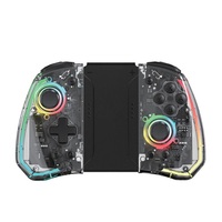 Manette de jeu mobile sans fil NKIWI LinYuvo, style transparent, arc-en-ciel respirant, 8 couleurs LED, compatible avec les jeux mobiles