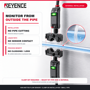 หัวเซ็นเซอร์วัดการไหลแบบหนีบ FD-XS1 0-1000 มล./นาที IP68G ระบบตรวจสอบการไหลแบบไม่รุกล้ำ - Product Image 6