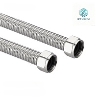 Tuyau flexible pour chauffe-eau en acier inoxydable ondulé, résistant à la corrosion et aux produits chimiques, pour salle de bain et toilettes