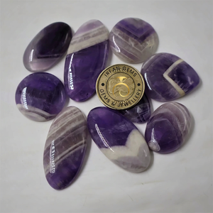 Lot en gros de cabochons en améthyste dentelle, vendus au poids, avec différentes formes et tailles, utilisés pour la fabrication de bijoux, pierre améthyste dentelle - Product Image 1