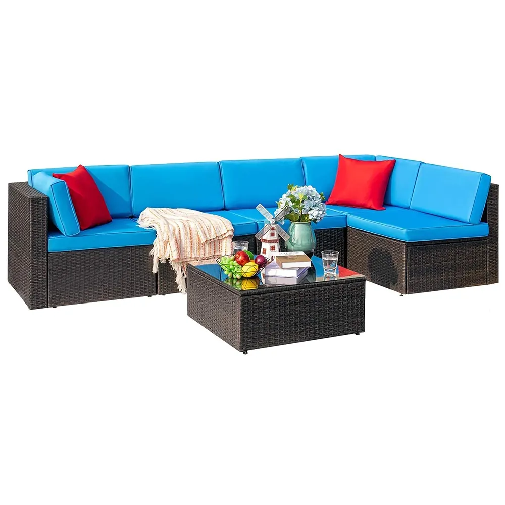 Wholesale customized patio muebles terraza garden wicker/rattan sofa set outdoor furniture