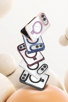 Coque de téléphone anti-jaunissement avec support transparent, aimant intégré, protection d'écran à quatre coins et protection des bords contre les rayures pour iPhone Duo