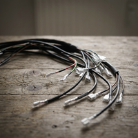 Adaptor Konektor Kabel Elektronik 2 Pin Tembaga Berlapis Timah dengan Selubung PBT/PVC 12V Panjang Dapat Disesuaikan PTFE/Nylon SHANYOU