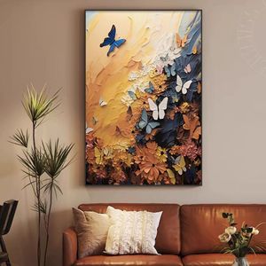 Decoración de Pared con Mariposas Texturizadas de Estilo Francés <span class=keywords><strong>Vintage</strong></span>, Pintura de Lujo para la Entrada, Fondo para Sofá de Sala de Estar - Product Image 2
