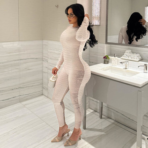 PEEQI J25JP427 Nuevo <span class=keywords><strong>Mono</strong></span> Sexy de Moda para Mujer, <span class=keywords><strong>Mono</strong></span> <span class=keywords><strong>Estampado</strong></span> de Manga Larga, <span class=keywords><strong>Mono</strong></span> Entallado de Una Pieza para Mujer - Product Image 2