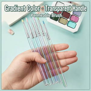 Ensemble de pinceaux à ongles en nylon coloré avec manche en plastique, stylos à gel pour manucure française et détails floraux pour salon - Product Image 1