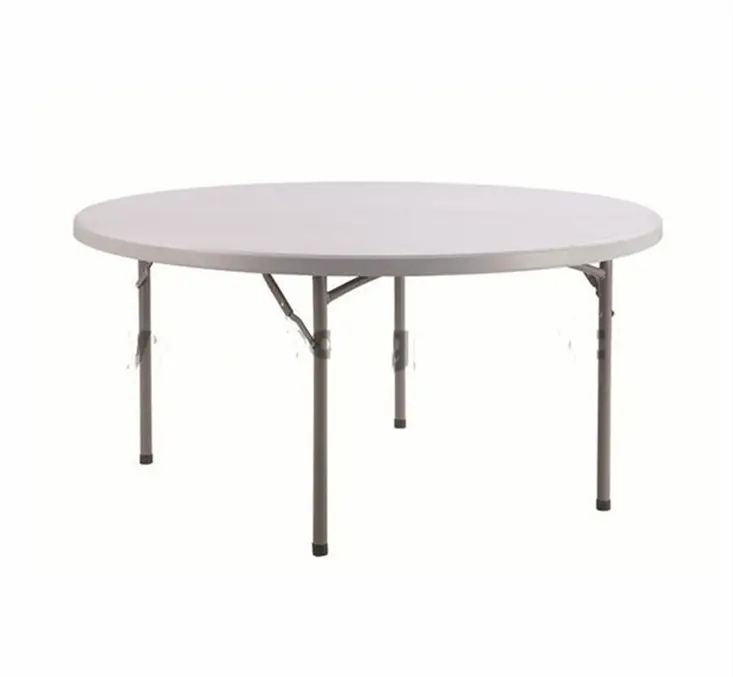 5 피트 플라스틱 접이식 하프 문 식사 테이블, 도매 저렴한 가격 라운드 연회 접이식 테이블, 이벤트를위한 야외 원형 테이블