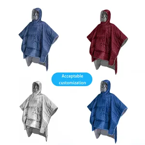 Winter Poncho Coat Outdoor Camping Warmth Small Quilt Blanket Sleeping Bag Cloak Cape For Adult Men Women