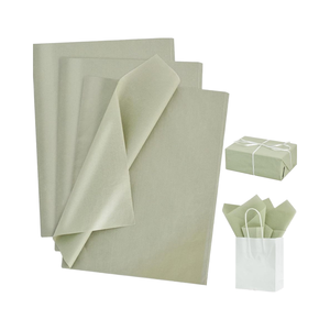 PCD 100 feuilles de papier artisanal <span class=keywords><strong>vert</strong></span> sauge emballage en vrac sacs-cadeaux 14x20 pouces étanche résine de qualité alimentaire unique Logo personnalisé anniversaire - Product Image 1