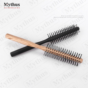 Mini <span class=keywords><strong>brosse</strong></span> à <span class=keywords><strong>cheveux</strong></span> ronde en bois résistant à la chaleur pour franges <span class=keywords><strong>cheveux</strong></span> courts - Product Image 3