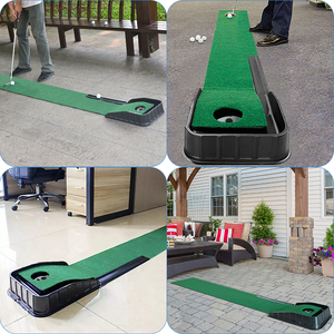 Tapis de putting de <span class=keywords><strong>golf</strong></span> portable de 2,2 m avec système de retour automatique de balle - Tapis d'entraînement extérieur avec herbe réaliste, aide à l'entraînement au <span class=keywords><strong>golf</strong></span> - Product Image 5