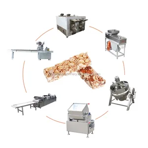 Automatic Sesame Snacks Bar Extruder Machine Cereal Brittle Production Line Protein Nut Candy Bar Making Machines