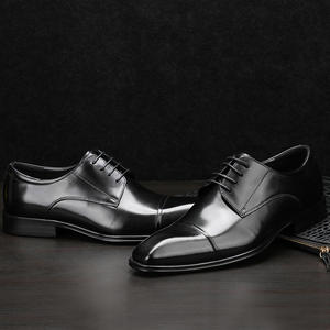 Chaussures Oxford en cuir véritable à bout pointu avec sangle réglable et soutien de la voûte plantaire pour hommes - Chaussures habillées décontractées pour le bureau et la carrière - Product Image 4