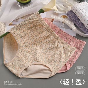 Ropa interior estampada de cintura alta para mujeres de mediana edad y mayores, ropa interior de algodón 95% transpirable cómoda de talla grande - Product Image 3