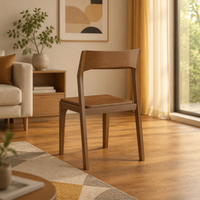 Chaise de salle à manger MULIGNA, style moderne et luxueux, pour café, maison, restaurant, hôtel, bar, cuisine, banquet, avec dossier en bois