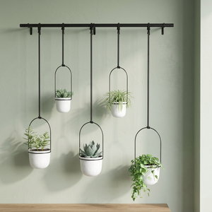 Modern Powder Coated Metal Hanging Plant Pots & Railing <b>Planters</b> Eco-Friendly Floor Use Iron Racks for Home & Garden - Product Image 1