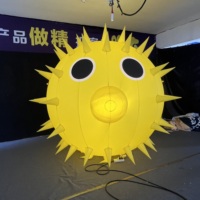 Modèle gonflable géant de poisson-bouffant jaune pour la décoration commerciale, la publicité et les grands événements