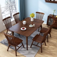 Ensemble de table à manger carrée en bois massif nordique pour usage domestique : table à manger et chaises, table à manger rectangulaire pour cafés