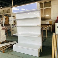 Étagères de présentation de supermarché à double face, robustes, de couleur noire, de taille personnalisée en usine, pour la vente au détail