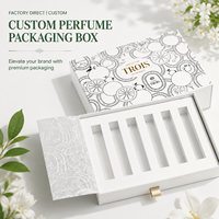 Caja de Muestras de Perfume Personalizada, Impresa en Blanco y Negro, con Inserto, Juego de Regalo con 6 Frascos de Fragancia Roll-On, Empaque de Papel de Lujo