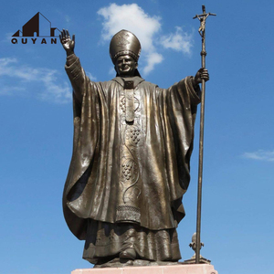 Statua del Papa Cattolico a Grandezza Naturale Personalizzabile, Scultura in Bronzo di San Giovanni Paolo II <span class=keywords><strong>per</strong></span> Decorazione di Chiese, Piazze e Cimiteri - Product Image 1