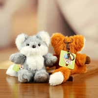 Peluche renard mignon Songshan Toy de 18 cm avec logo personnalisé, pendentif porte-clés pour sac, cadeau de fête, breloque kawaii en carton