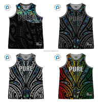 FQ Jersey olahraga basket Paua Shell kustom rompi Singlet latihan NZ Maori tato suku cetak Atasan basket sublimasi
