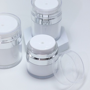Pot à pompe sans air 15/30/50g, flacon vide en acrylique pour crème, rechargeable, cosmétique, facile à utiliser, conteneur portable, outils de maquillage de voyage - Product Image 3