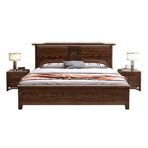 Lit en bois massif de style chinois moderne, 1,8 m, double, avec plateforme et rangement, meubles de chambre principale - Product Image 4