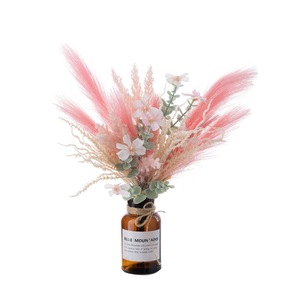 Bouquet d'herbe de la pampa artificielle Rose Home Bleze, fleurs roses et blanches, arrangement décoratif portable pour la maison et la décoration de mariage - Product Image 5