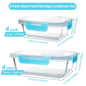 <b>Kitchen</b> Pantry Food <b>Storage</b> and Container Glass Food <b>Storage</b> Container With Stainless Steel Lid - Product Image 2