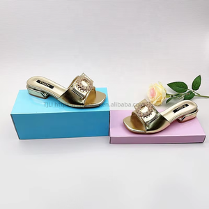 New Summer Lady Designer <b>Slippers</b> Lightweight Outdoor Ladies Sandals PU Leather Toe Flat Beach <b>Slippers</b> for Women - Product Image 6