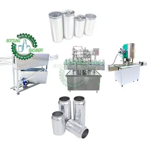 PLC control carbon dioxide linear 12 heads carbonated energy drink sparkling water 400ml 500ml can filling line plant equipment