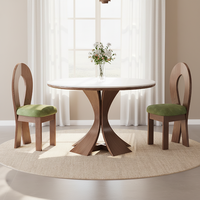 Table à manger en bois de style vintage, pour usage domestique, petit appartement, couleur noyer, style simple du milieu du siècle