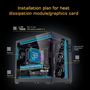 LOVINGCOOL Full Tower ATX Gaming <span class=keywords><strong>PC</strong></span> Case Nouveau Cabinet de jeu en verre trempé avec écran d'affichage de la température en stock - Product Image 6