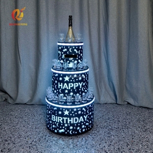 Bandejas de Servicio de Botellas VIP para Club Nocturno Richshining, Presentador de Botellas LED de <span class=keywords><strong>3</strong></span> Niveles, Portavasos para Pastel de Cumpleaños - Product Image 3