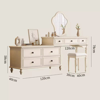 2024 meubles de chambre à coucher de luxe maquillage ensemble de vanité commode Design moderne coiffeuse en bois avec tiroirs