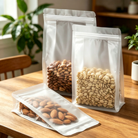Sacs à fond plat mats de qualité alimentaire à huit soudures latérales, pochettes épaisses scellées pour noix, snacks, bonbons, thé, cadeaux, sacs d'emballage alimentaire personnalisables