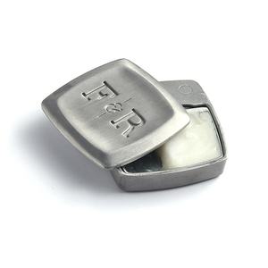 Silver Square Embossed Solid Balm <b>Perfume</b> <b>Container</b> Metal Box with Custom Logo - Product Image 4