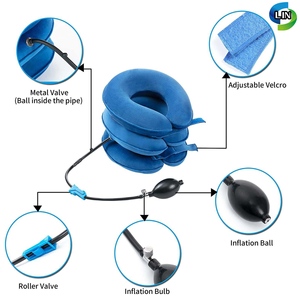 Collier de traction cervicale gonflable réglable pour le soutien de la colonne vertébrale, utilisation manuelle à domicile pour les soins du dos - Product Image 3